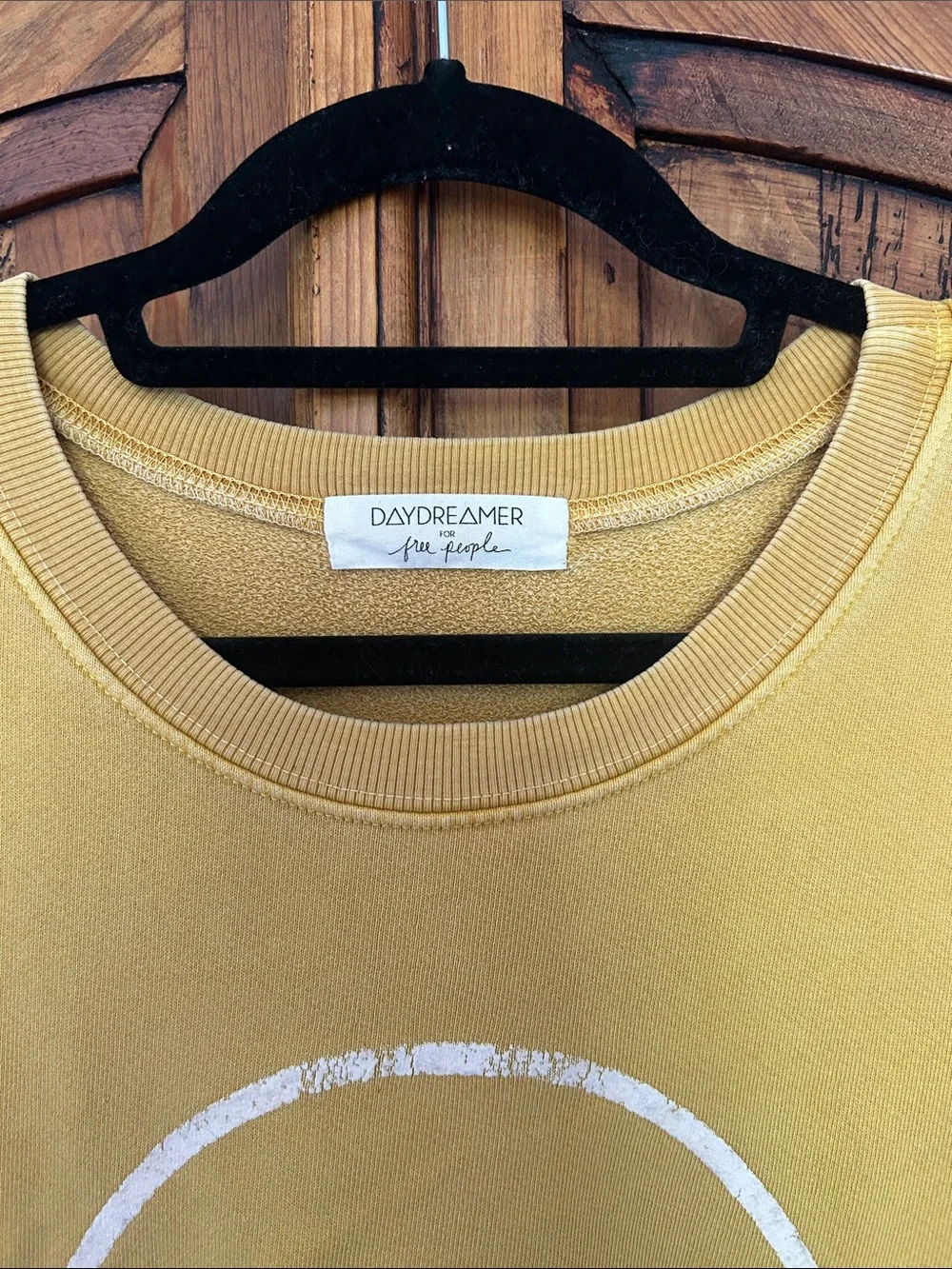 Free People Daydreamer Yellow Happy Smile Crew Neck Sweater Top